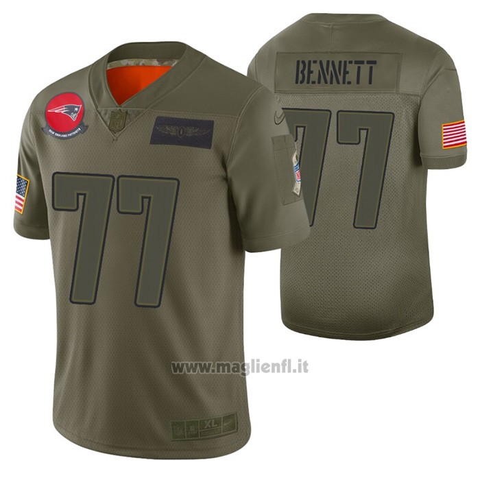 Maglia NFL Limited New England Patriots Michael Bennett 2019 Salute To Service Verde